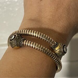 Vintage Etruscan Tone Gold Bypass Bracelet.